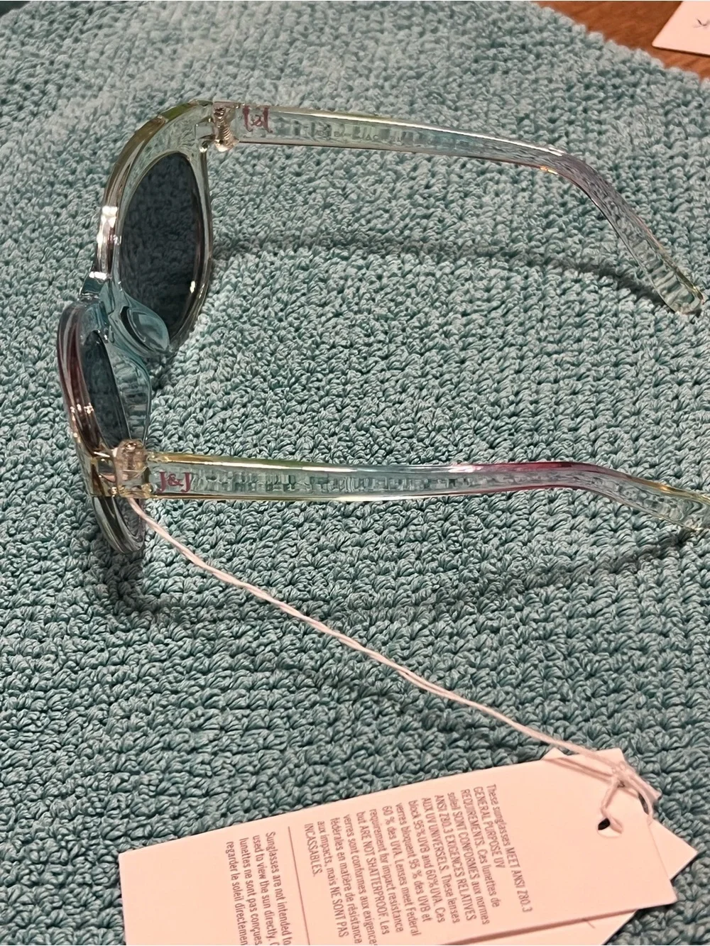 Janie and Jack Girls Cat Eye Sunglasses Clear Frame Black Tinted UV 2-4Y
